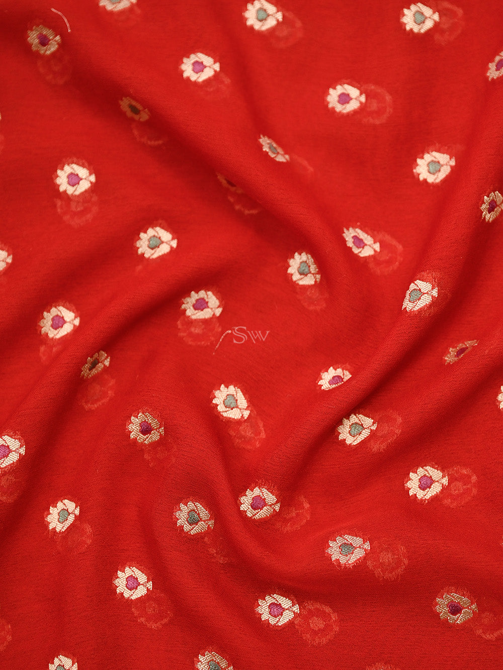 Red Meenakari Khaddi Georgette Handloom Banarasi Suit