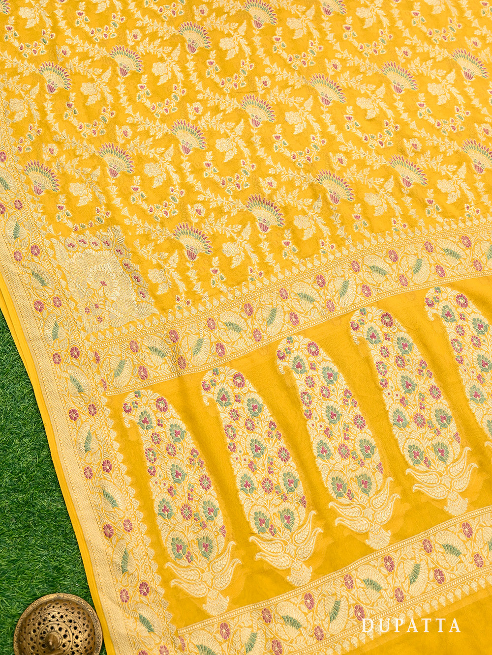 Mustard Meenakari Khaddi Georgette Handloom Banarasi Suit