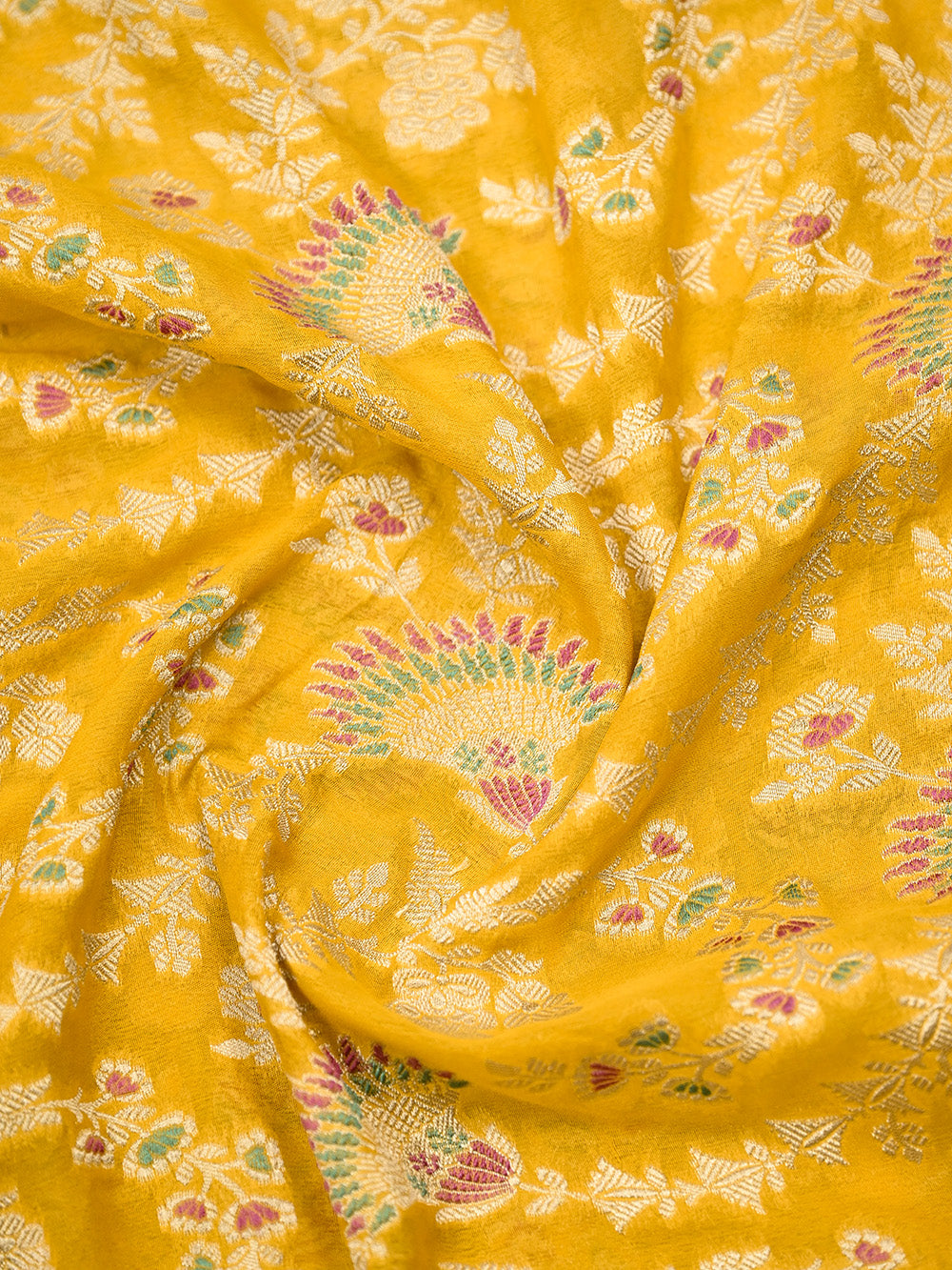 Mustard Meenakari Khaddi Georgette Handloom Banarasi Suit