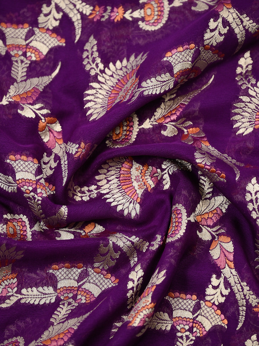 Purple Meenakari Khaddi Georgette Handloom Banarasi Suit