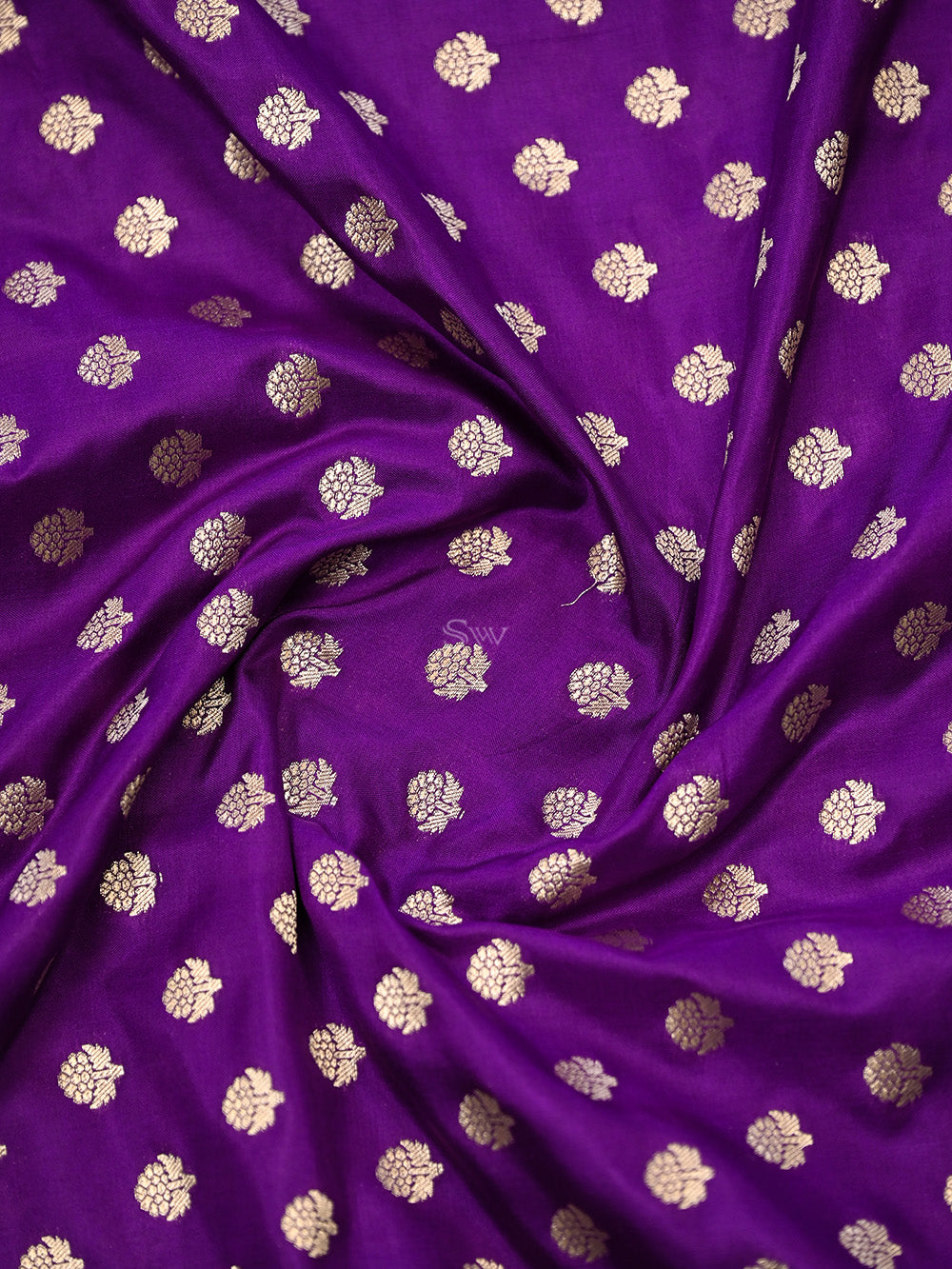 Purple Booti Katan Silk Handloom Banarasi Suit