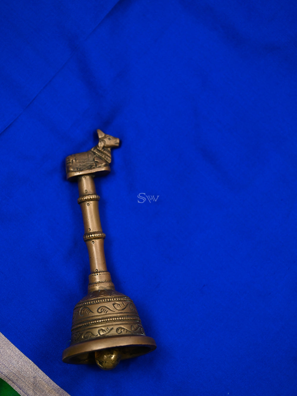 Royal Blue Booti Satin Silk Handloom Banarasi Suit - Sacred Weaves