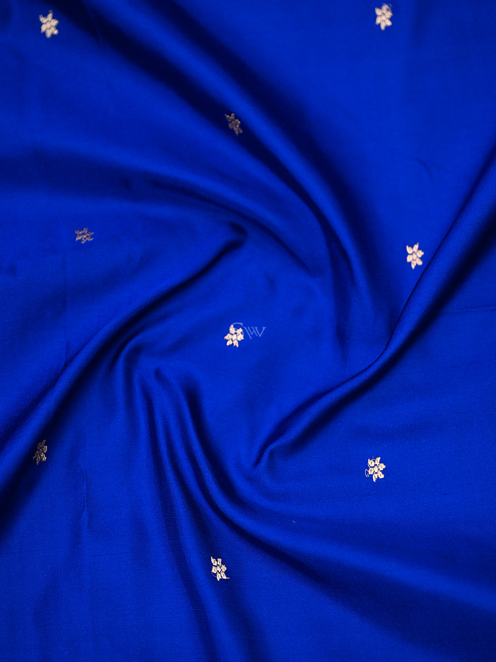 Royal Blue Booti Satin Silk Handloom Banarasi Suit - Sacred Weaves