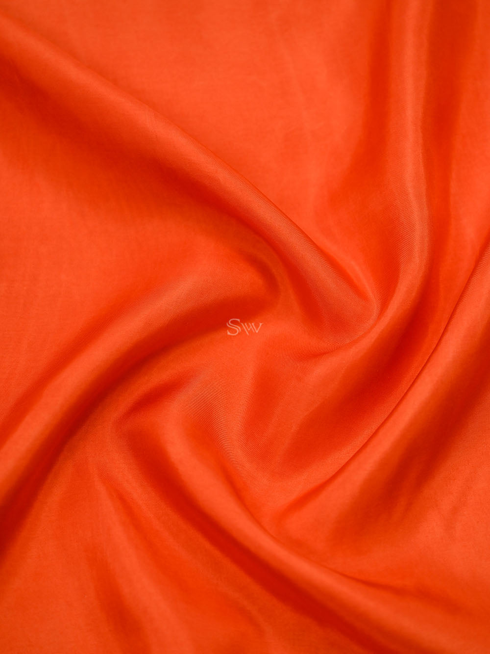 Dark Orange Plain Silk Handloom Saree - Sacred Weaves