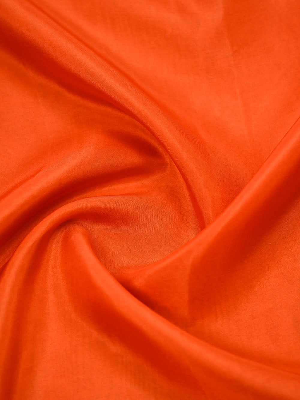 Dark Orange Plain Silk Handloom Saree