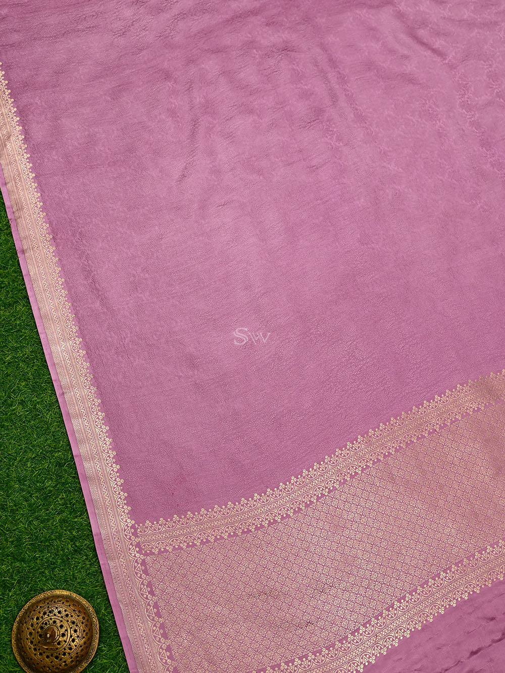 Onion Pink Satin Tanchoi Handloom Banarasi Saree