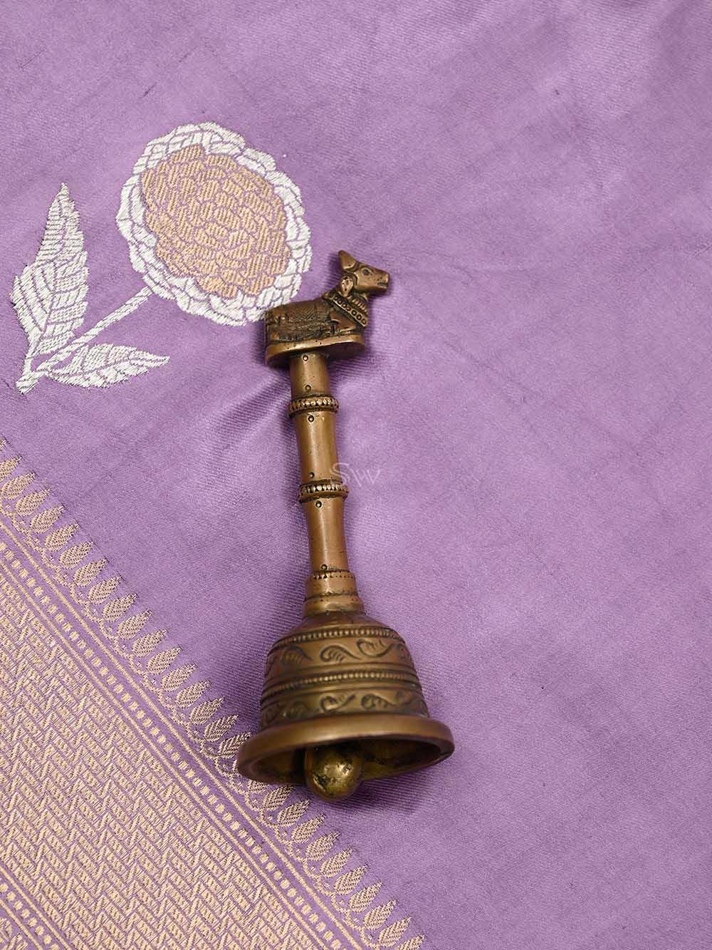 Mauve Sona Roopa Boota Satin Silk Handloom Banarasi Saree