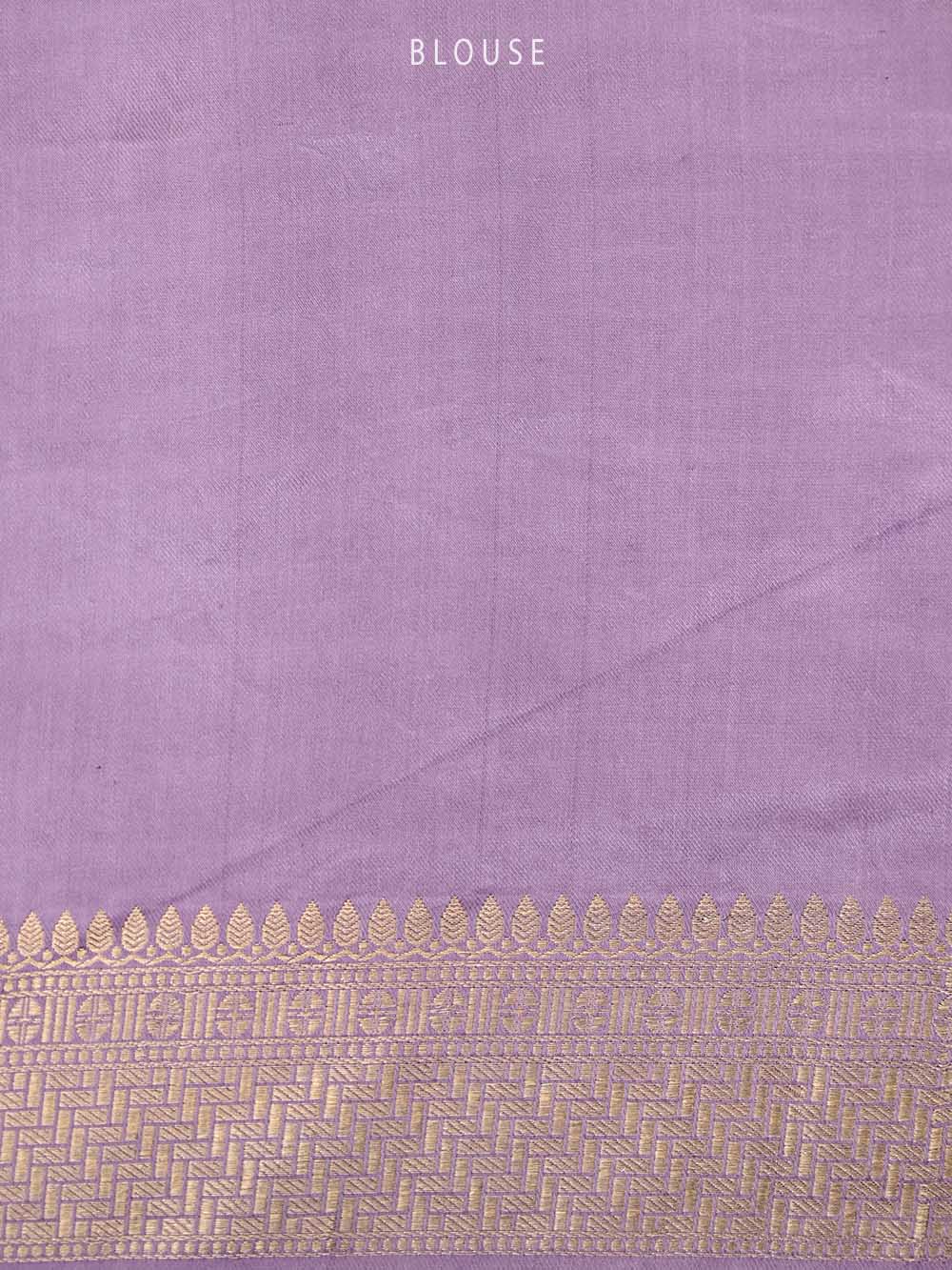 Mauve Sona Roopa Boota Satin Silk Handloom Banarasi Saree