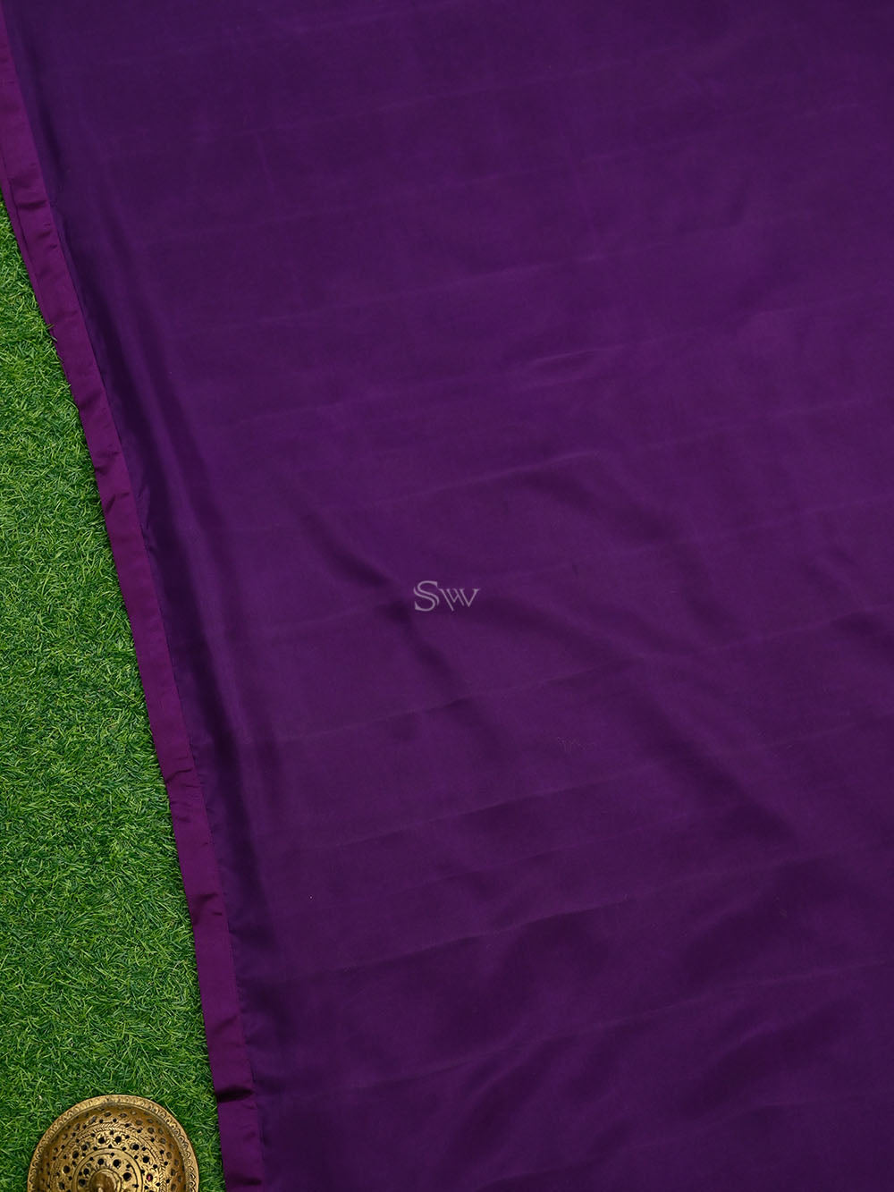 Purple Plain Silk Handloom Saree - Sacred Weaves