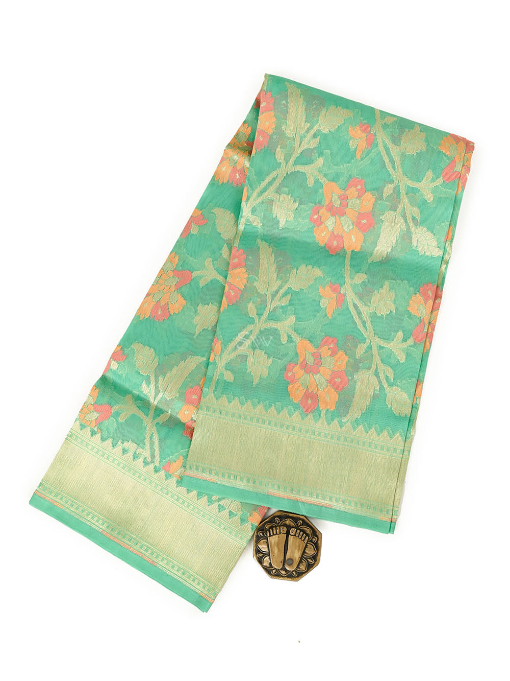 Sea Green Organza Handloom Banarasi Dupatta