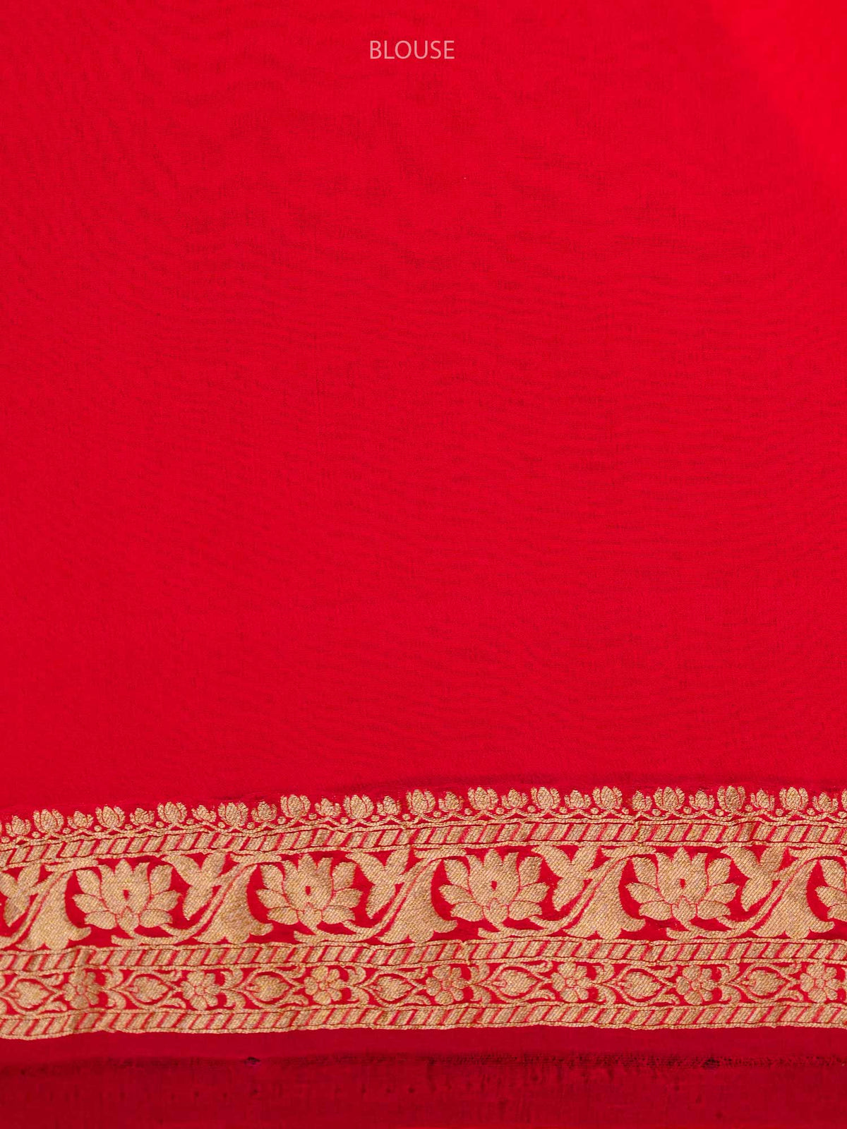 Red Jaal Khaddi Georgette Handloom Banarasi Saree - Sacred Weaves