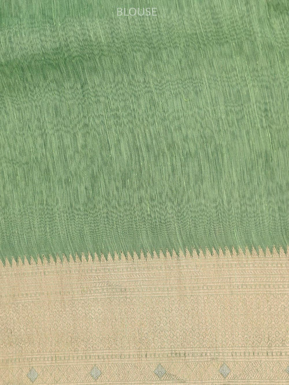 Pastel Green Boota Linen Handloom Banarasi Saree - Sacred Weaves