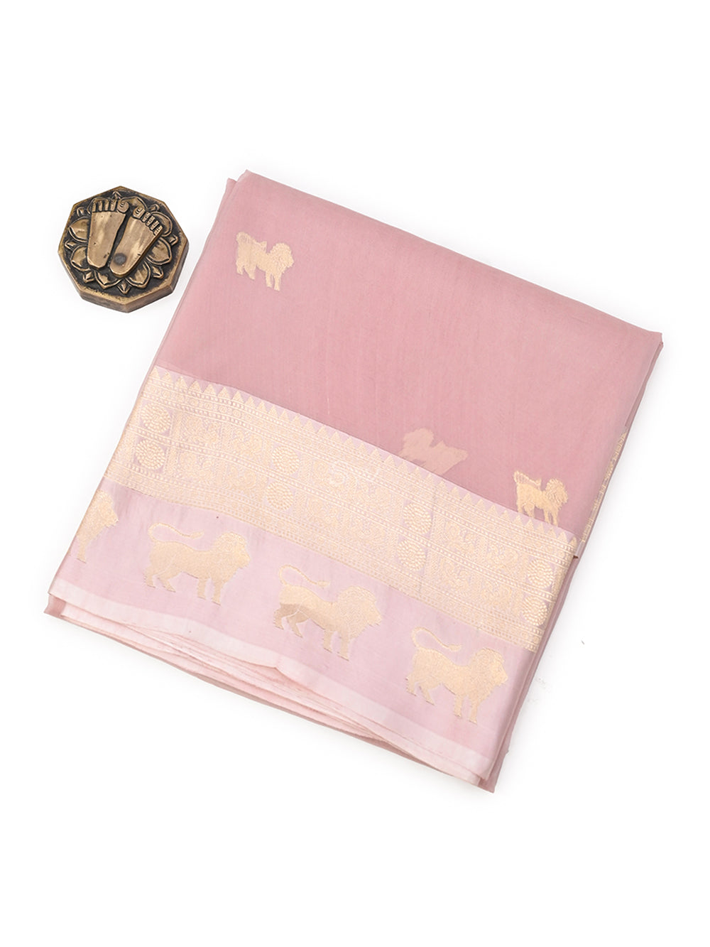 Pastel Pink Organza Handloom Banarasi Saree