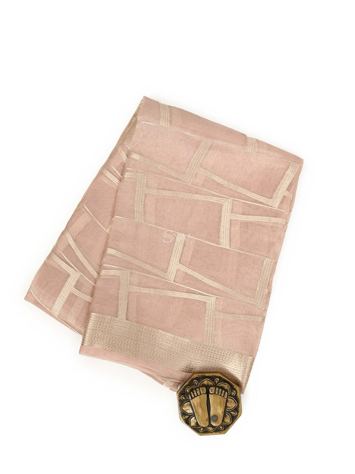 Pastel Pink Tissue Jaal Handloom Banarasi Dupatta