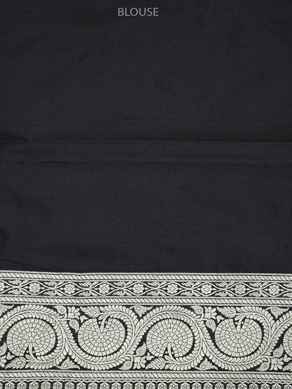 Black Konia Katan Silk Handloom Banarasi Saree - Sacred Weaves