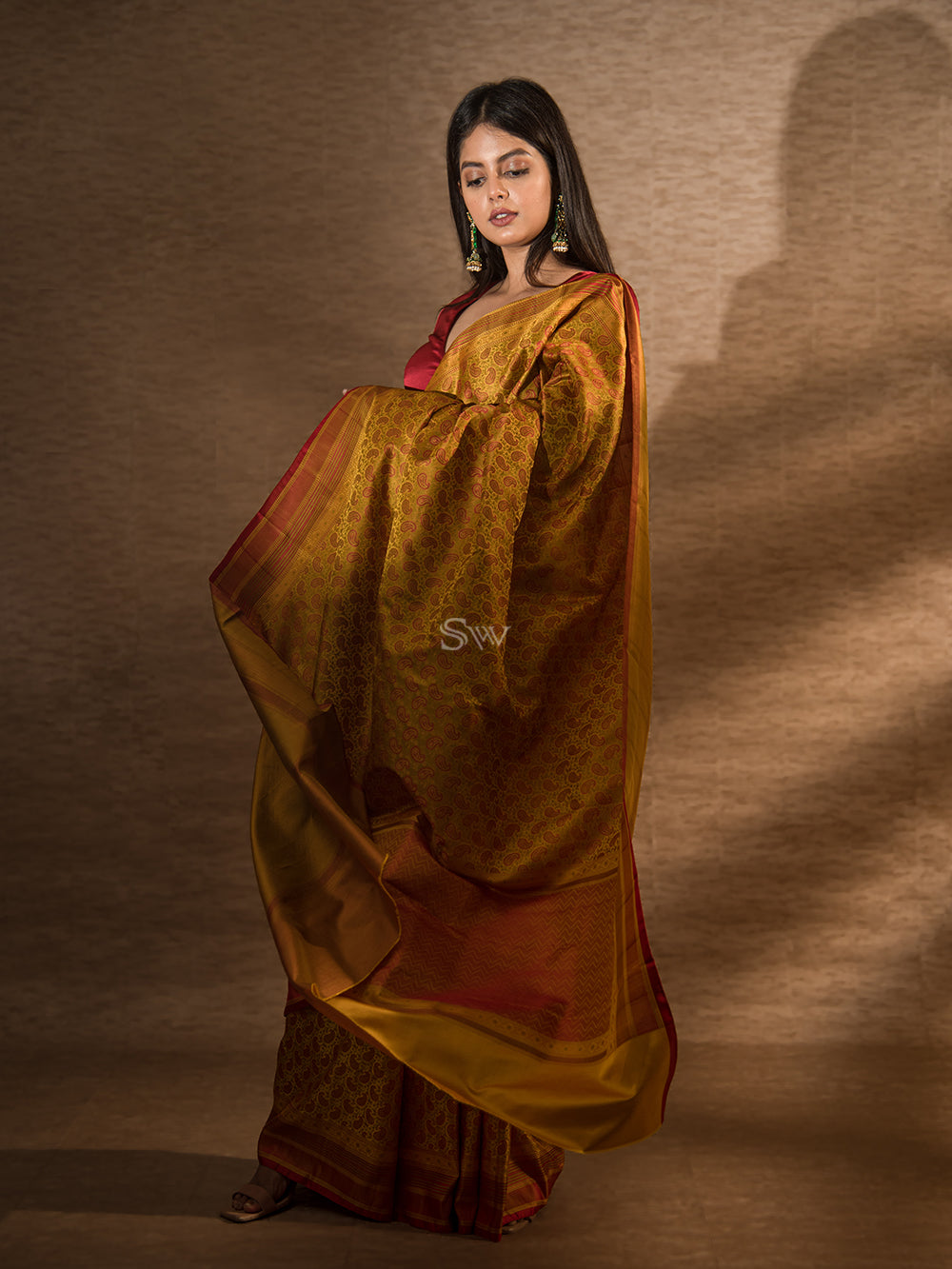 Yellow Tanchoi Silk Handloom Banarasi Saree - Sacred Weaves