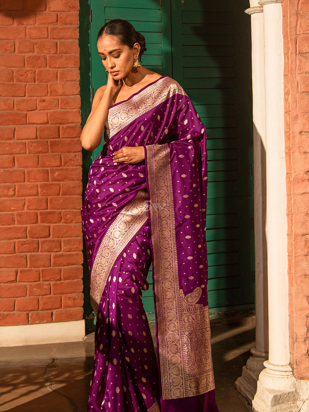 Green Tanchui with Pretty Pink Kadua Weaves on Katan Silk Saree – Banarasi  threads